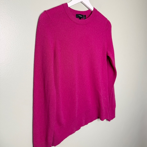 Theory Cashmere Kaylenna Soft Cashmere Drop Shoulder Sweater Pink Women’s Medium - Picture 3 of 8